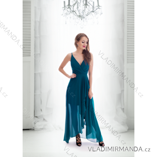 Women's Long Elegant Strapless Party Dress (SL) FRENCH FASHION FMPEL23CONSTANCE M Light blue