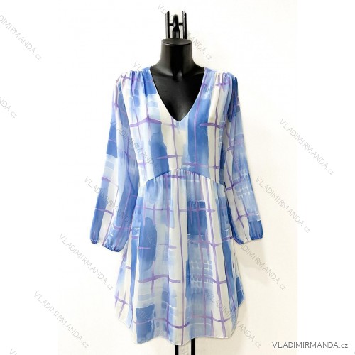 Women's Long Sleeve Summer Dress (S/M ONE SIZE) ITALIAN FASHION IMPES238990 blue azure 