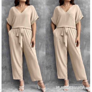 Women's Plus Size Long Pants and Long Sleeve Shirt Set (L/XL/2XL ONE SIZE) POLISH FASHION IMWT23BELLA