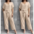 Women's Plus Size Long Pants and Long Sleeve Shirt Set (L/XL/2XL ONE SIZE) POLISH FASHION IMWT23BELLA -   modrá mintova -   56/58