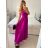 Long summer satin dress with straps women with belt (UNI S / M) ITALIAN FASHION IMM22INFINITE -   green pea -   S / M