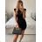 Women's Short Sleeve Dress (S/M ONE SIZE) ITALIAN FASHION IMPGM2310665 S / M black