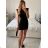 Women's Short Sleeve Dress (S/M ONE SIZE) ITALIAN FASHION IMPGM2310665 S / M black