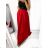 Women's long skirt at the waist for flip flops (UNI S-L) ITALIAN FASHION IM420027 -   red -   M / L