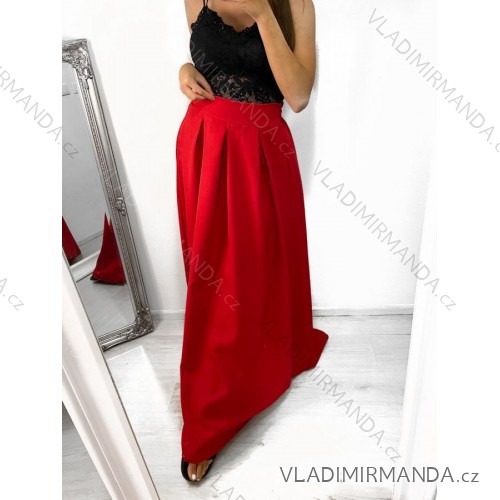 Women's long skirt at the waist for flip flops (UNI S-L) ITALIAN FASHION IM420027 -   red -   M / L