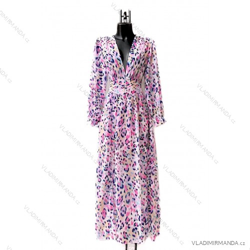 Women's Long Sleeve Summer Dress (S/M ONE SIZE) ITALIAN FASHION IMPES238990 light purple S / M