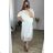 Long Dress With Sweater Women Plus Size (50-58) ITALIAN FASHION IMWEC24027 -   white -   46/48