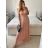 Women's Long Party Elegant Summer Sleeveless Dress (S/M ONE SIZE) ITALIAN FASHION IMPSH233584 Pink S/M