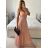 Women's Long Party Elegant Summer Sleeveless Dress (S/M ONE SIZE) ITALIAN FASHION IMPSH233584 Pink S/M