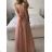 Women's Long Party Elegant Summer Sleeveless Dress (S/M ONE SIZE) ITALIAN FASHION IMPSH233584 Pink S/M