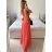 Women's Long Party Elegant Summer Sleeveless Dress (S/M ONE SIZE) ITALIAN FASHION IMPSH233584 Pink S/M