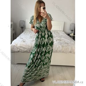 Women's long elegant icecool short sleeve dress (M/L, XL/XXL) AINUOSI ITALIAN FASHION IMB239970