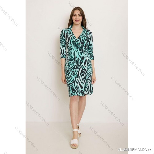 Women's Long Sleeve Summer Dress (S/M ONE SIZE) ITALIAN FASHION IMPES238990 turquoise S / M