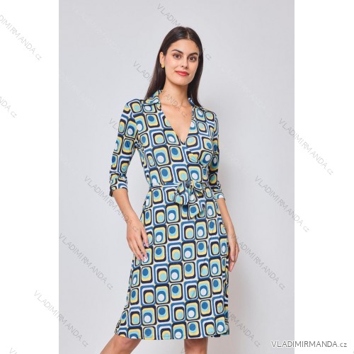 Women's Long Sleeve Summer Dress (S/M ONE SIZE) ITALIAN FASHION IMPES238990 blue S / M