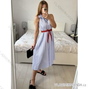 Sleeveless Long Women's Stripe Shirt Dress (uni s/m) ITALIAN Fashion IMM24BR8444