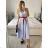 Women's Striped Sleeveless Long Linen Shirt Dress (Uni S/M) ITALIAN FASHION IMM24BR8444R/DUR S/M Blue