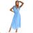 549-2 MIRABELLA Pleated chiffon midi dress with a neckline and delicate ruffles - light blue