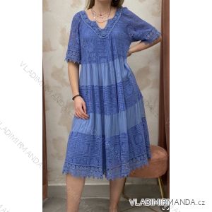 Women's Lace Boho Short Sleeve Dress (42/44/46 ONE SIZE) ITALIAN FASHION IMWF24525