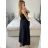 Women's Long Chiffon Short Sleeve Dress (S/M ONE SIZE) ITALIAN FASHION IMWGS231048 S / M black