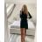 Women's Elegant Long Sleeve Dress (S/M ONE SIZE) ITALIAN FASHION IMHMS23082 S / M dark emerald