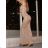 Satin Women's Long Summer Strapless Dress (S / M / L ONE SIZE) ITALIAN FASHION IMM22694