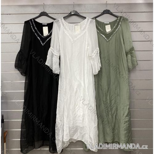 Women's Long Chiffon Short Sleeve Dress (S/M ONE SIZE) ITALIAN FASHION IMWGS231048