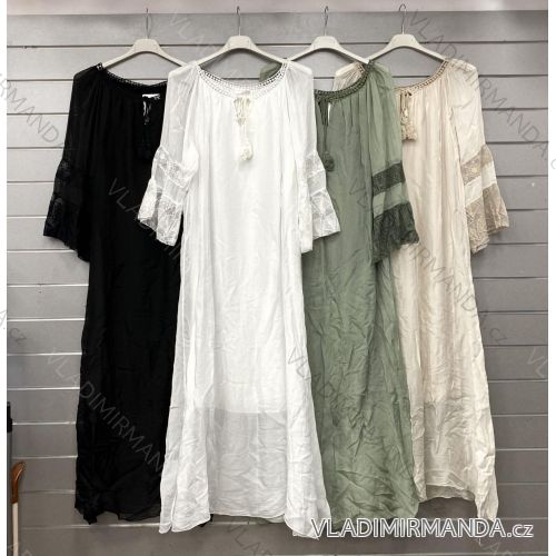 Women's Long Chiffon Short Sleeve Dress (S/M ONE SIZE) ITALIAN FASHION IMWGS231048