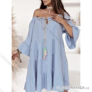 Women's Long Chiffon Short Sleeve Dress (S/M ONE SIZE) ITALIAN FASHION IMWGM23456