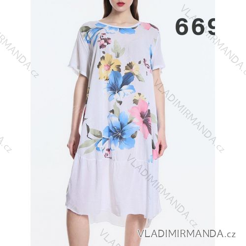 Women's summer short sleeve dress (44/46/48 ONE SIZE) ITALIAN FASHION IM424287