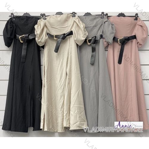 Women's Long Chiffon Short Sleeve Dress (S/M ONE SIZE) ITALIAN FASHION IMWGM23456