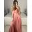 Women's Strapless Long Party Dress (S/M ONE SIZE) ITALIAN FASHION IMPSH2360055 purple S / M