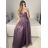 Women's Strapless Long Party Dress (S/M ONE SIZE) ITALIAN FASHION IMPSH2360055 purple S / M