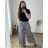 Women's Plus Size Long Pants and Long Sleeve Shirt Set (L/XL/2XL ONE SIZE) POLISH FASHION IMWT23BELLA