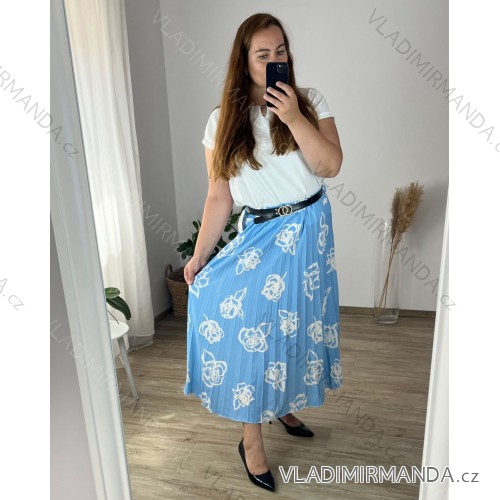 Women's Plus Size Skirt (46/48/50 ONE SIZE) ITALIAN FASHION IM424351 48/50 Light blue