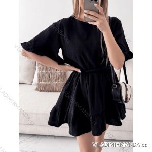 Women's Long Sleeve Hoodie Dress (S / M ONE SIZE) ITALIAN FASHION IMWA216095