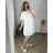 Women's Summer Muslin Carmen Dress (46/50 ONE SIZE) ITALIAN FASHION IMBM24061 52/54 white