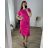 Women's Plus Size Summer Short Sleeve Dress (54/56/58 ONE SIZE) ITALIAN FASHION IM424357 50/52 dark pink