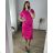 Women's Plus Size Summer Short Sleeve Dress (54/56/58 ONE SIZE) ITALIAN FASHION IM424357 50/52 dark pink