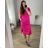 Women's Plus Size Summer Short Sleeve Dress (54/56/58 ONE SIZE) ITALIAN FASHION IM424357 50/52 dark pink