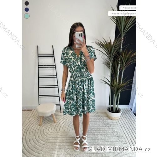 Women's Long Chiffon Short Sleeve Dress (S/M ONE SIZE) ITALIAN FASHION IMWGS231048