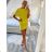 Women's Summer Casual Short Sleeve Dress (S/M/L ONE SIZE) ITALIAN FASHION IM424322/DU - Yellow - M/L