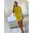 Women's Summer Casual Short Sleeve Dress (S/M/L ONE SIZE) ITALIAN FASHION IM424322/DU - Yellow - M/L