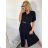 Women's Long Sleeve Shirt Dress (S/M/L ONE SIZE) ITALIAN FASHION IMC22658 -   black -   L/XL