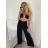 Women's Long Pants (XL/2XL/3XL ONE SIZE) ITALIAN FASHION IMC24019 M / L black