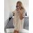 Women's Summer Cotton Short Sleeve Dress (S/M ONE SIZE) ITALIAN FASHION IM722253 S/M white