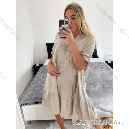 Women's Long Sleeve Turtleneck Dress (uni s-l) ITALIAN FASHION IM720011