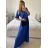 Women's Long Chiffon Short Sleeve Dress (S/M ONE SIZE) ITALIAN FASHION IMWGS231048