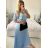 Women's Long Chiffon Short Sleeve Dress (S/M ONE SIZE) ITALIAN FASHION IMWGS231048 -   Light blue -   S / M