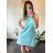 Summer long sleeve flowered women's dress (UNI S / L) ITALIAN FASHION IMK20150 36 Light blue