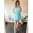 Summer long sleeve flowered women's dress (UNI S / L) ITALIAN FASHION IMK20150 36 Light blue